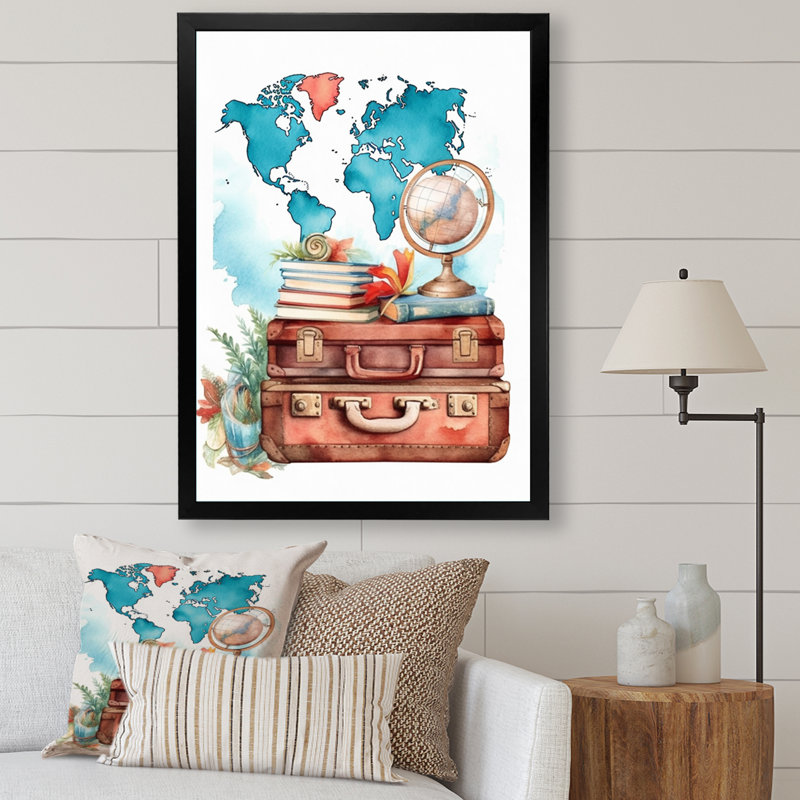 " Travel Adventure II ", Black Single Picture Framed, 32" H x 24" W x 1" D