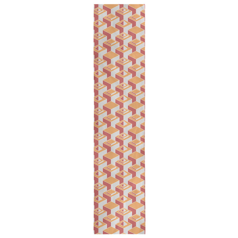 Chemin de table Classic Skyscrapers, 16 po x 90 po, Orange/rouge
