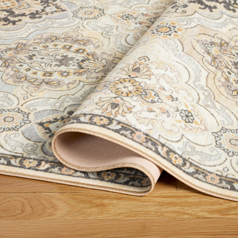 Town & Country Avani Everwash Washable Non-Slip Backing Area Rug Beige, Rectangle 20" x 35"
