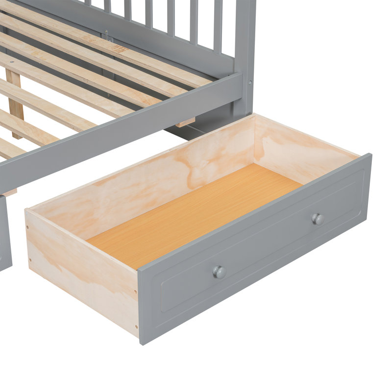 Addieville 2 Drawers Wood Standard Bunk Bed, Twin over Full, Espresso Duplicate