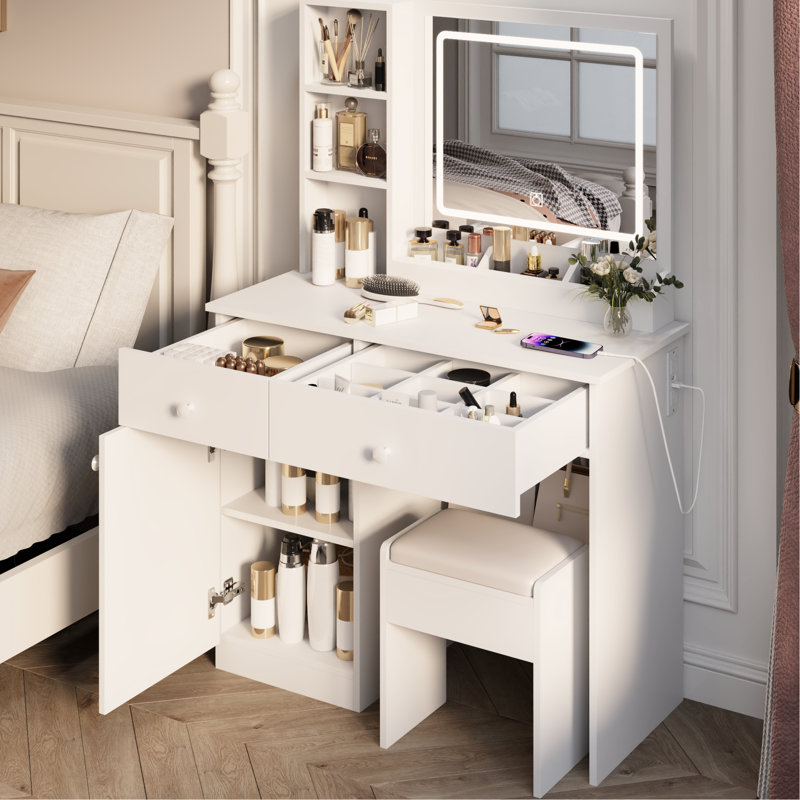 Élégant meuble-lavabo avec lumières et miroir