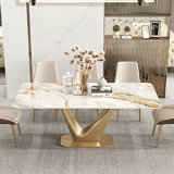 Randahl 71'' L Modern Rectangular Stone Top Dining Table
