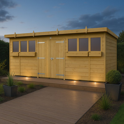 16ft x 8ft Pent Summer Shed