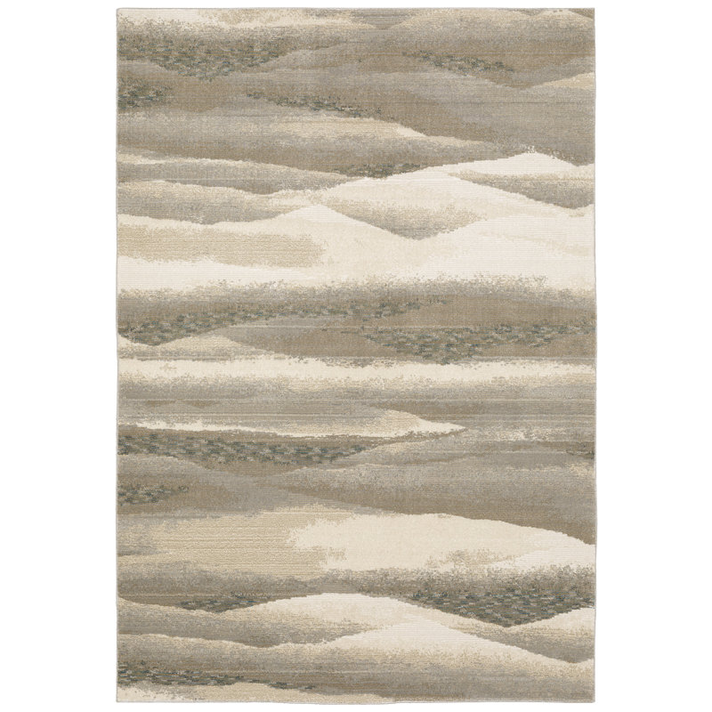Tapis beige Opia, Forme rectangulaire 1 pi 10 po x 3 pi 2 po