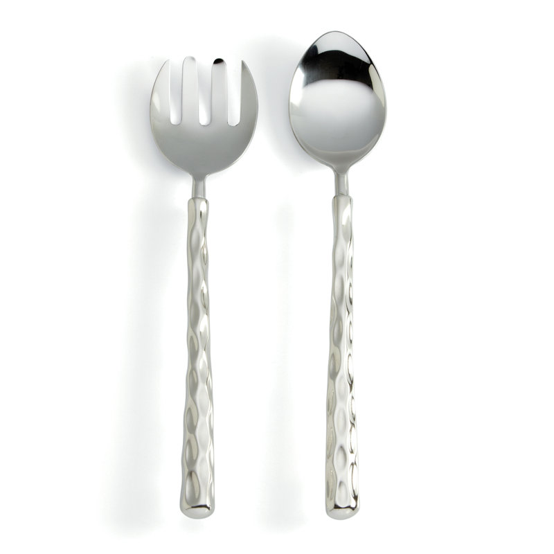 Truro Stainless Steel Salad Servers, Platinum