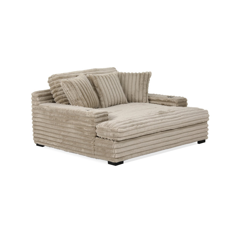 Chaise avec accoudoirs en velours côtelé Jumbo