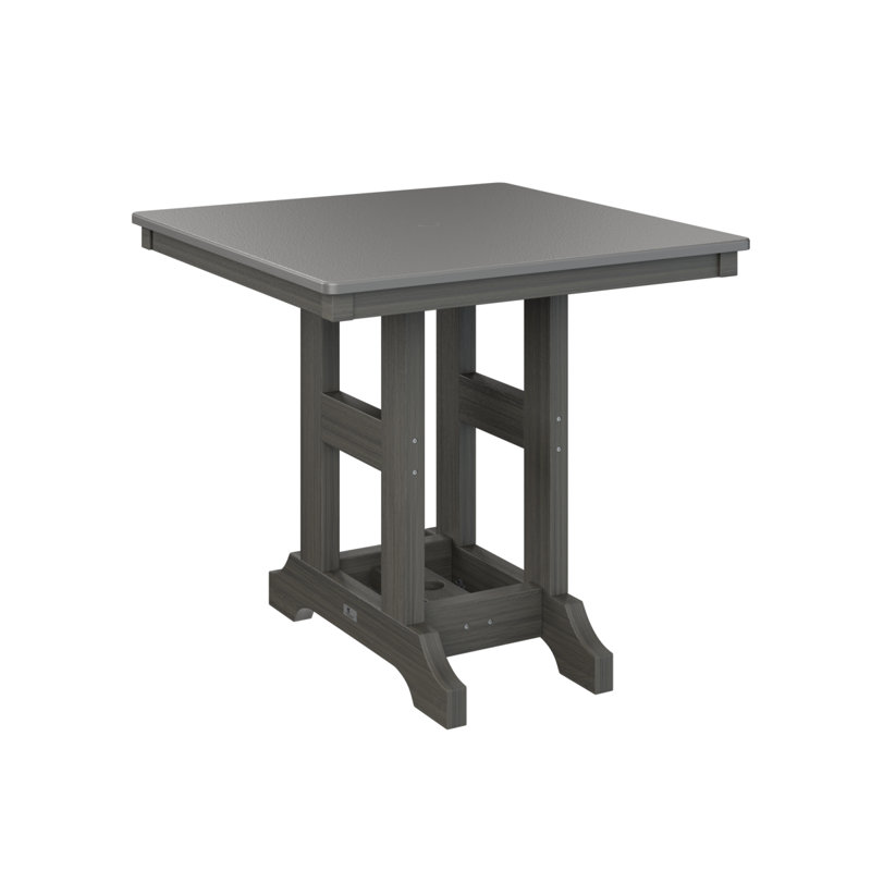 Table de salle à manger à hauteur de comptoir 33 po Berlin, Acier inoxydable martelé, Gris côtier