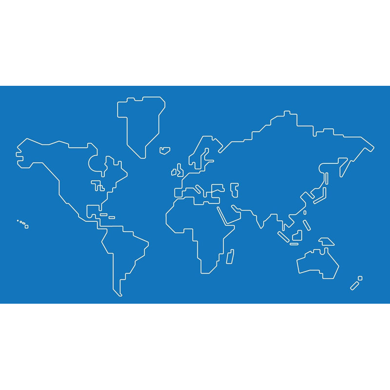 Papier peint carte du monde, Beige, L 108 po x l 140 po