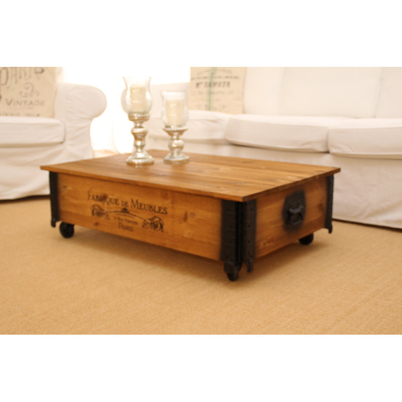 Andrea Solid Wood Coffee Table, Light Brown