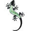 Grand gecko lézard en métal vert avec corps en verre bleu Ebros-691555269