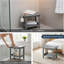 Banc de douche étanche avec poignées, tablette de rangement et support pour pommeau de douche