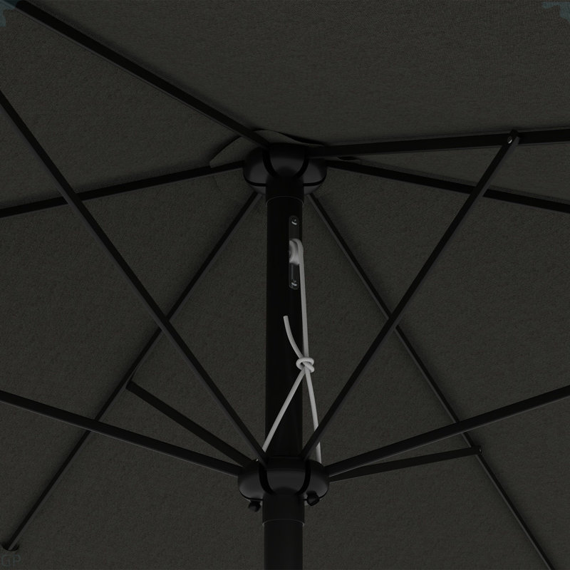 Parasol de marché d'extérieur de 6,5 pi x 10 pi avec manivelle et inclinaison à bouton-poussoir Outsunny, Gris