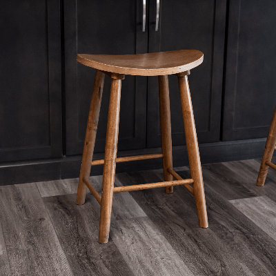 Maven Lane Luna Backless Wooden Kitchen Stool