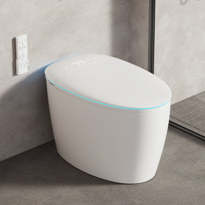 Smart Toilet With Automatic Lid & Seat, Heated Seat, Bidet Function, Adjustable Water Pressure & Temperature, Warm Air Dryer, Led Display & Remote Control, Ideal For Home, Hotels, Apartments & More