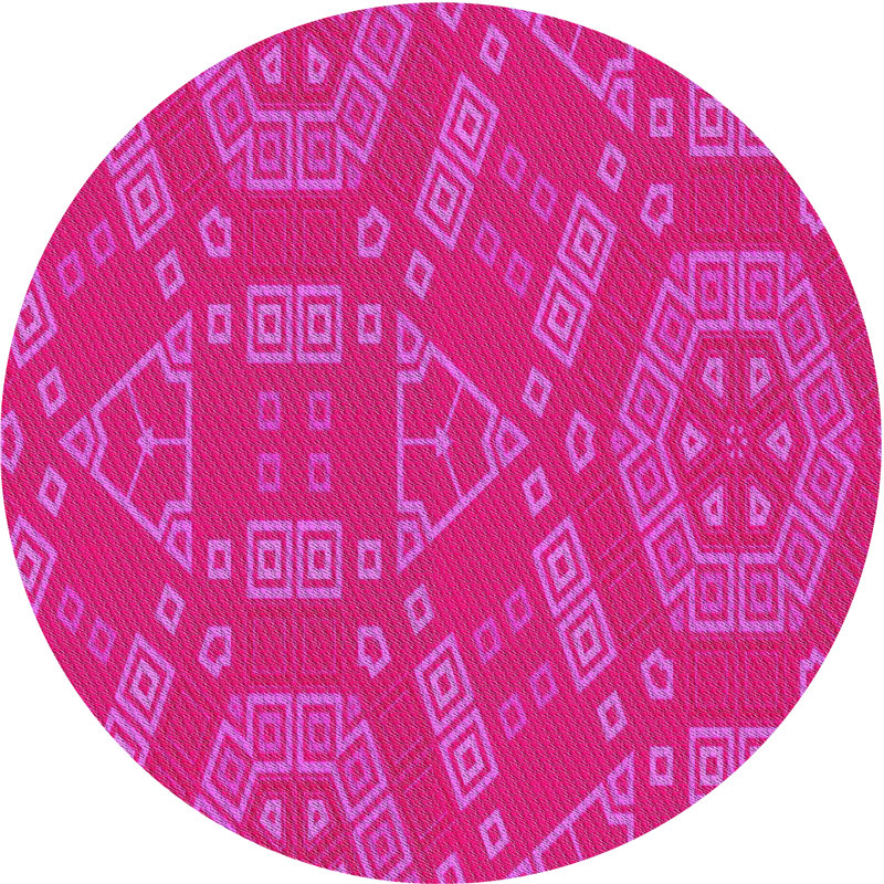 Tapis de zone mauve à motifs, Rond 8 pi