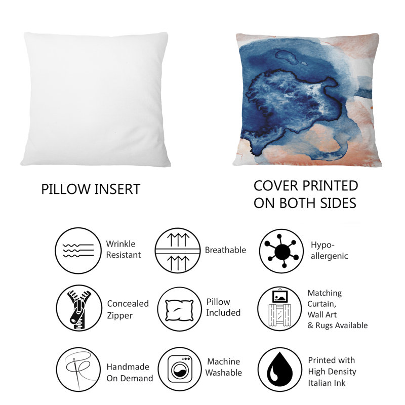 Coussin bleu et doré Marble Clouds IV - Modern Printed