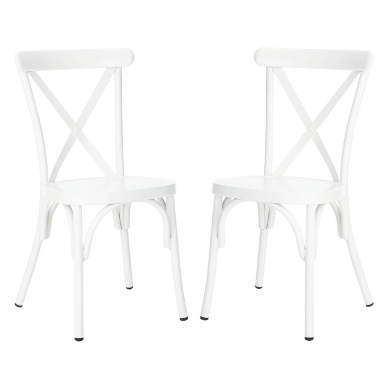 Chaise de patio empilable latérale Susy, Blanc