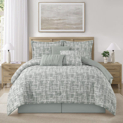 Cheyne Jacquard 7 Piece Comforter Set Geometric