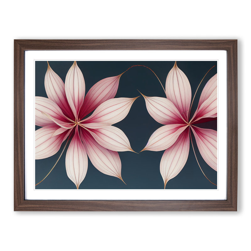 Mesmerising Flowers - Single Picture Frame Print, 34cm H x 46cm W x 2cm D, Walnut