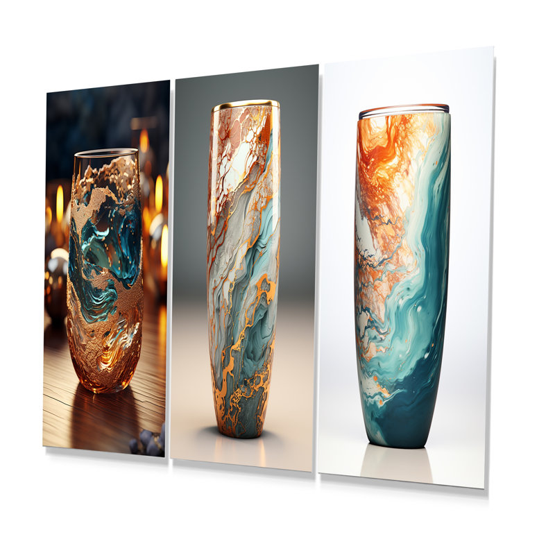 Howard - Ensemble de 3 décorations murales en métal Drinkware, H 28 po x l 36 po