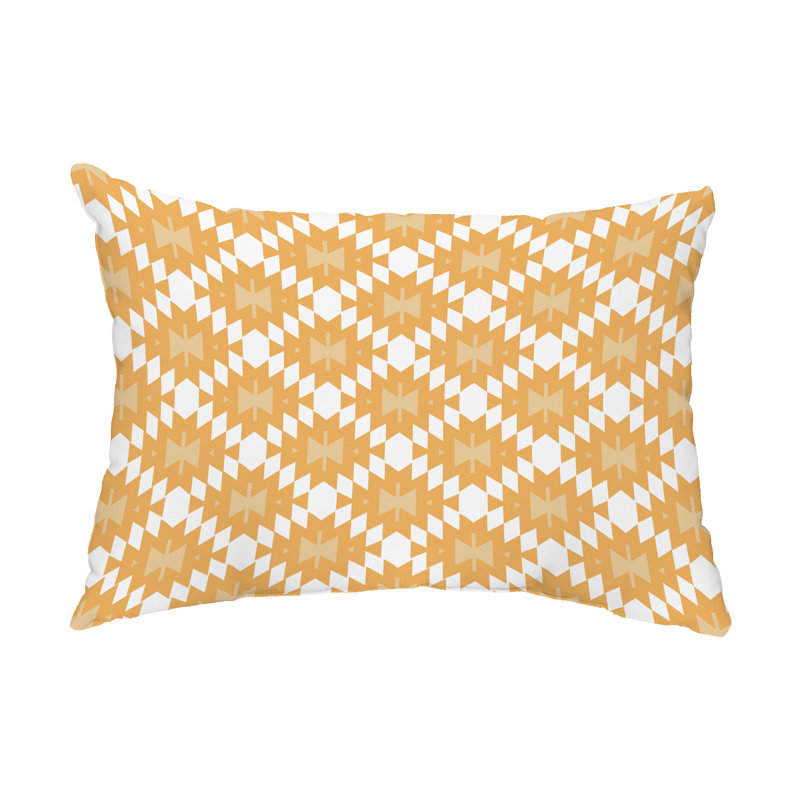 Housse et insert de coussin rectangulaire d'extérieur Jodhpur Kilim, Doré