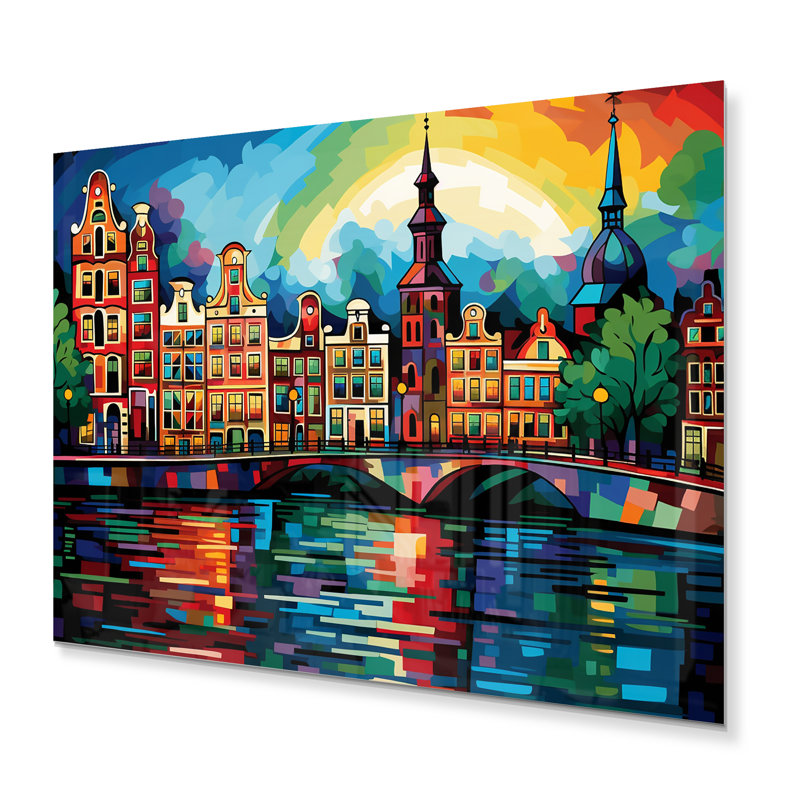 City City Popart II - estampes murales en métal Amsterdam, H 30 po x l 40 po