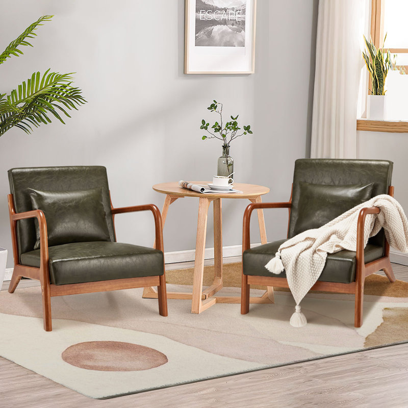 64.77cm Wide Armchair with Cushion, Green