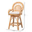 Tabouret de bar Bali et Pari Adam en rotin naturel avec coussin