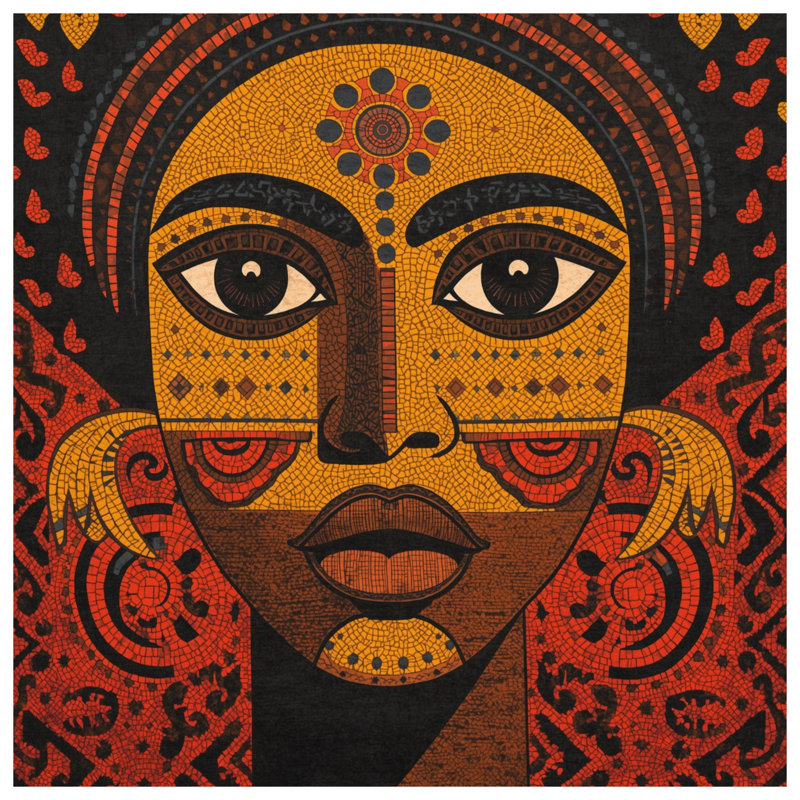 Édredon Mosaic Portrait Art, Simple extra long