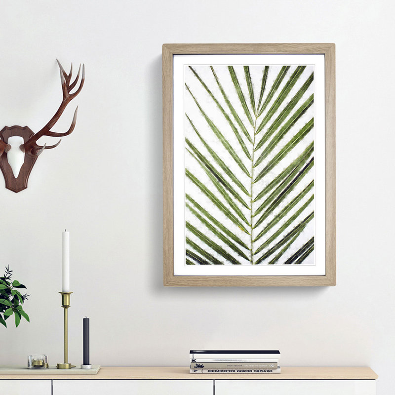 Plat Leaf - Picture Frame Graphic Art Print, Oak Framed, 87cm H x 62cm W x 2cm D
