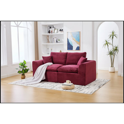 Canapé modulaire modulaire Cloud, confortable et moderne 2 places avec housses de coussin amovibles pour un nettoyage facile et sans assemblage