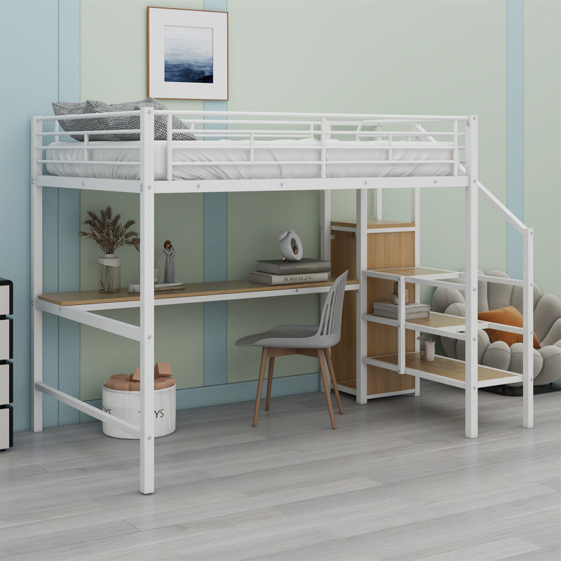 Kids Full Loft Bed, White Duplicate