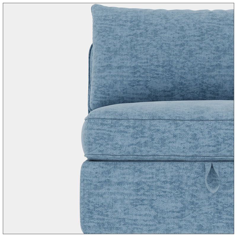 Canapé modulaire Clareville, H 32 po x l 68 po x P 93,5 po, Chenille bleu antique