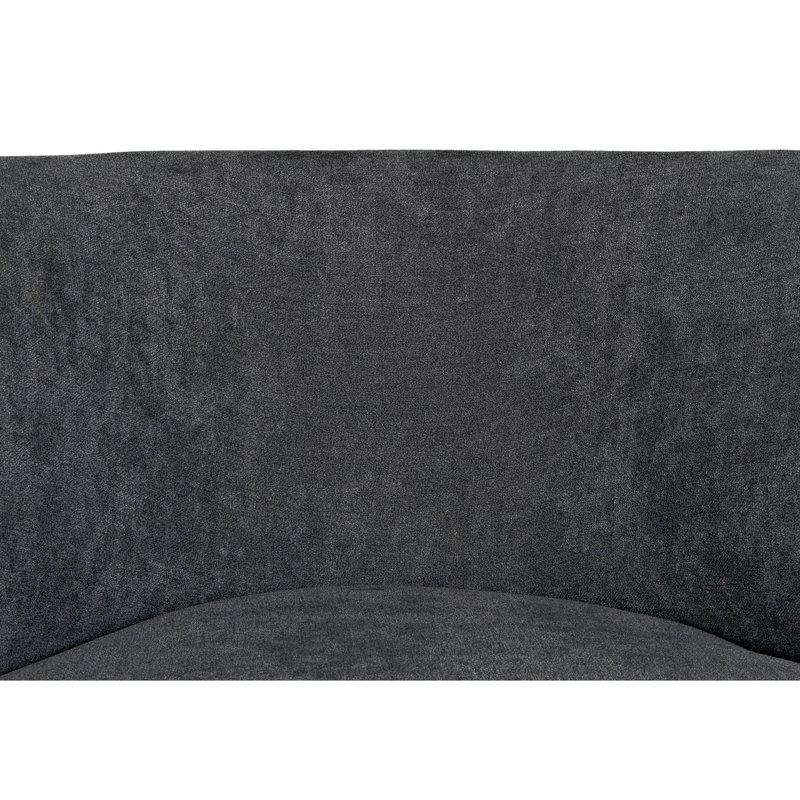 Fauteuil demi-tonneau en tissu Laffont, Gris océan, Noir