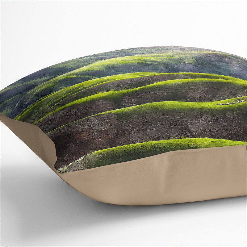 Grassland In Xianjiang China Painting Square Throw Cushion, 55cm H x 55cm W x 20cm D, Stone