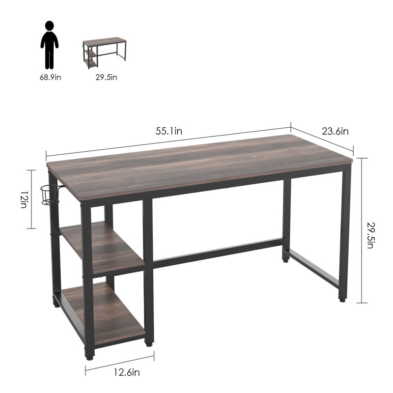 Writing Desk, Dark Brown/Black