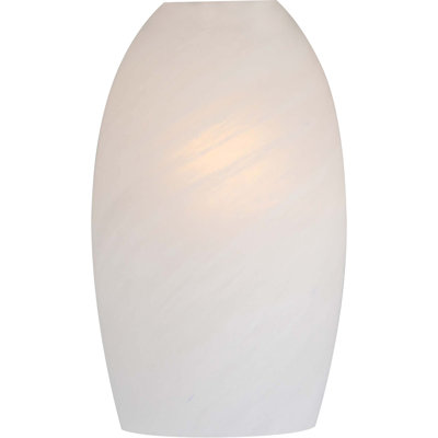 Abat-jour suspendu en verre blanc albâtre H 8,5 po x l 5 po Dunlevy