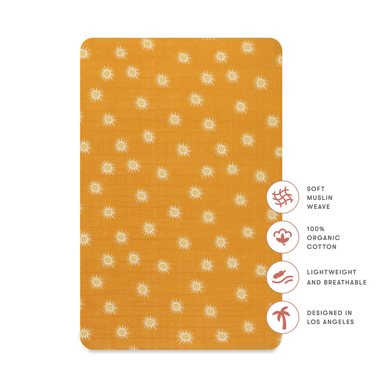 Golden Hour Muslin Mini Crib Sheet