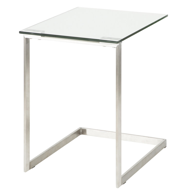 Elsner End Table, Brushed Silver
