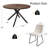 45.3"l Round Modern Kitchen Dining Table With 32.8"h Dining Chair-499716509
