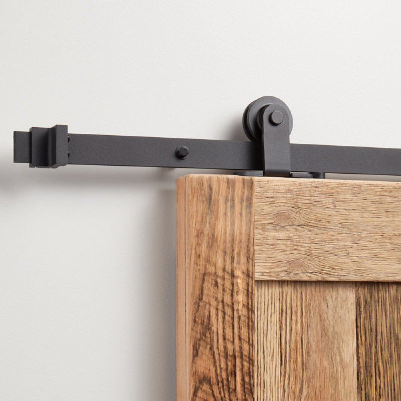 Black Steel 60" Top-Mount Barn Door Hardware Kit