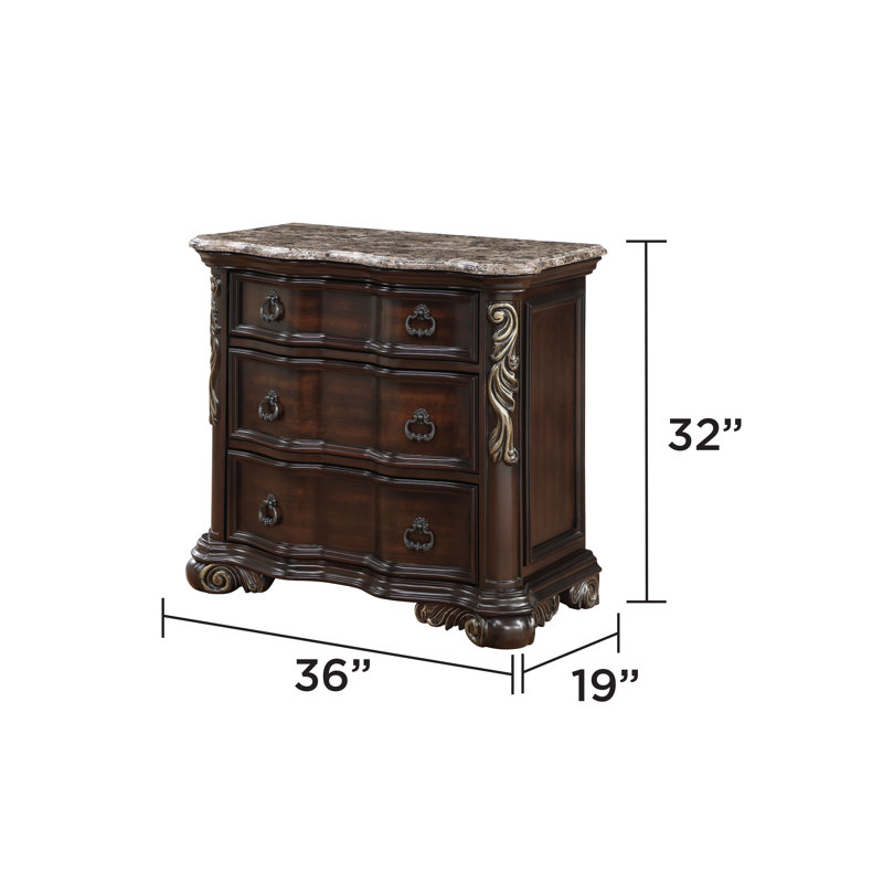 Table de chevet Faxon en noyer foncé, Brown