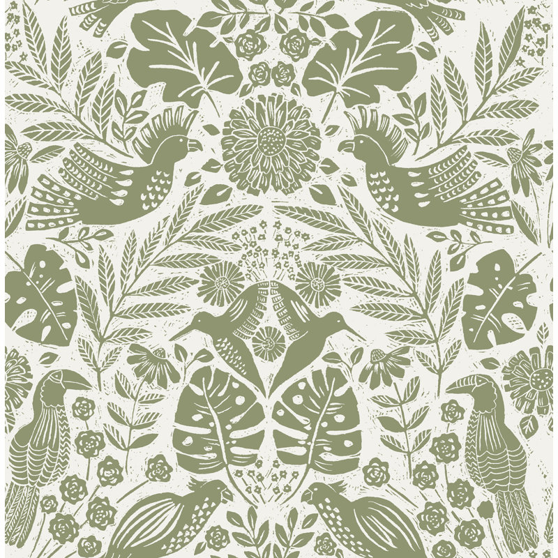 Double rouleau floral Pomona, Vert