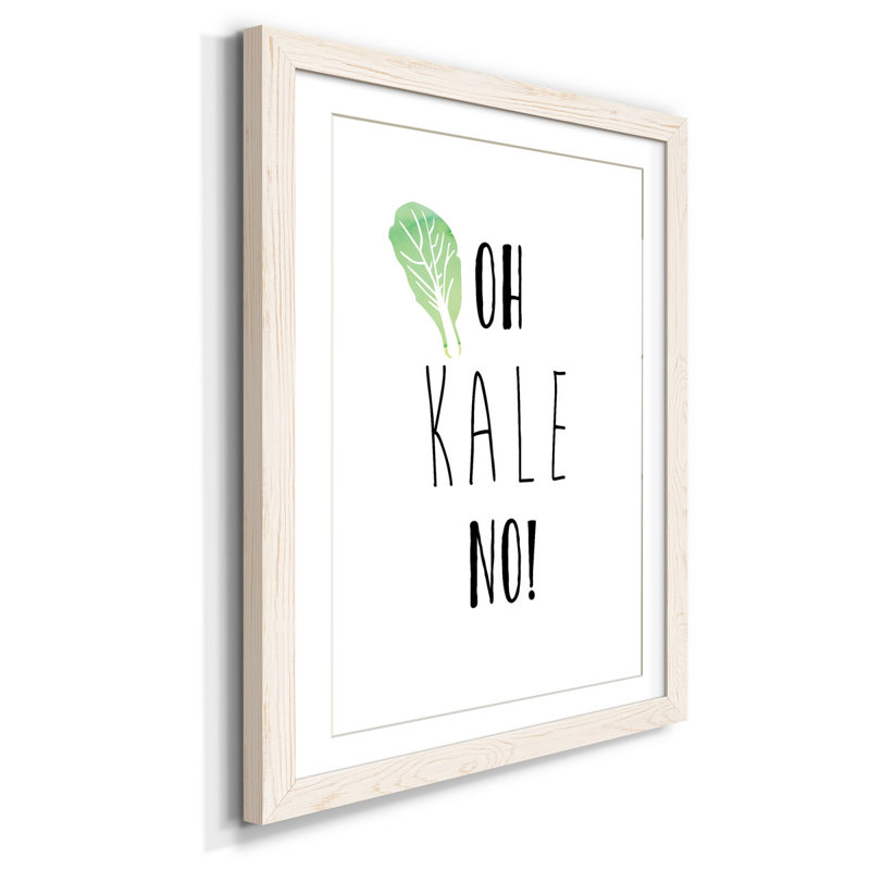 Oh Kale No - reproduction d'art textuel sur papier encadré, Papier encadré blanc, H 31,5 po x l 23,5 po x P 1,5 po