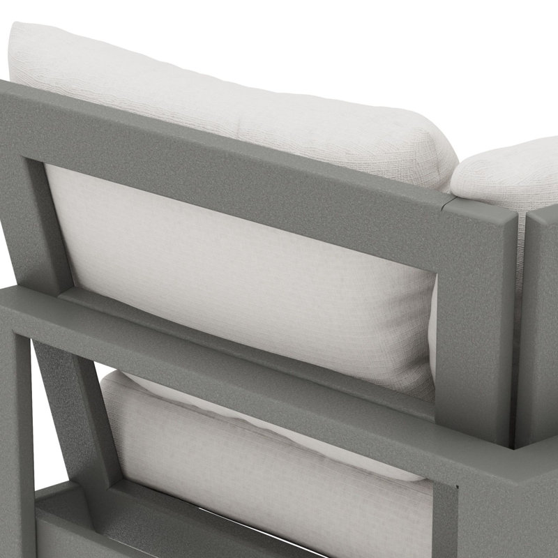 Chaise de coin Edge, Naturel, Gris ardoise