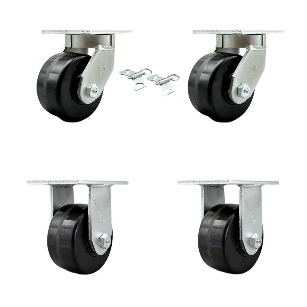 Service Caster 4 Piece Extra Heavy Duty Phenolic Caster Set | Wayfair