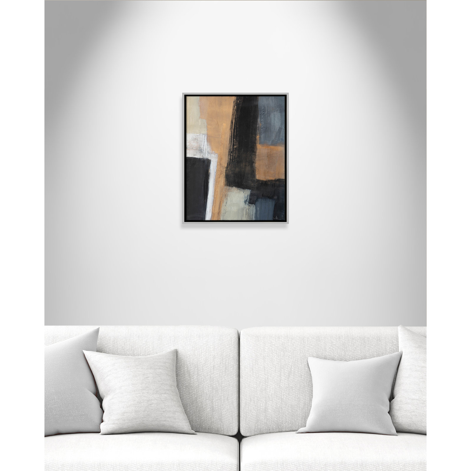 Calderon "Metallic Slate I" Print, 21.5" H x 17.5" W x 2" D, Silver