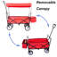 Folding Storage Wagon Garden Shopping Beach Outdoor Cart,Removable Roof-87456724