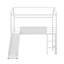 Lit mezzanine simple avec glissoire et échelle, cadre de lit mezzanine avec planche de bois inscriptible à deux côtés-1327095736