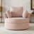 42.1" Wide Slipcovered Swivel Barrel Chair-1954448352